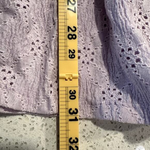 Zara Girls Eyelet Puff Sleeve Dress Lilac Purple Size 11-12 Tiered Cotton - Picture 7 of 7